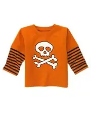 Gymboree HALLOWEEN SHOP glow in the dark skull & crossbones top size 2 2T NWT