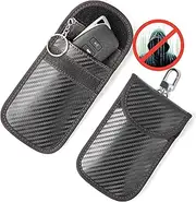 Vammcht Upgraded Faraday Bag for Key Fob (2 Pack), Premium Faraday Key Fob Protector– Car RFID Signal Blocking, Car Security Protection, Anti-Theft Pouch, Anti-Hacking Case Blocker Black