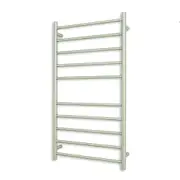 Radiant Brushed 600 x 1100mm Round Heated Towel Rail (Left Wiring) BRU-RTR02LEFT