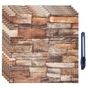 3D Wall Panels Peel and Stick, 30pcs Foam Wallpapers (Brown Brick)