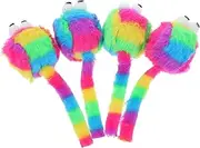 Abaodam 4pcs Plush Mouse Cat Realistic Interactive Chew Plaything for Kittens Durable Fuzzy Mice Pet for Indoor Amusement and Boredom Reduction