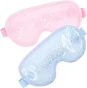 2pcs Dark Circles and Puffiness Gel Eye Mask Hot Cold Compress for Stress and Eye Bags Reusable Cooling Therapy Mask for Beauty