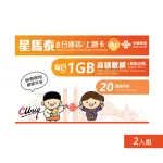 【中國聯通】星馬泰上網卡8日8G 2入組(每日1G降)