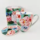 Maxwell & Williams Gabby Malpas Posey Mug & Coaster Set 300ML Camelia Dreams