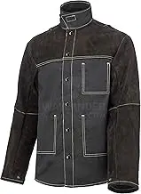 Waylander DURIN Welding Jacket Split Leather Heat Fire Resistant Cotton Kevlar Stitched Cowhide