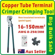 16-150mm² Copper Tube Terminal Crimper Crimping Tool AWG 8-250/300 Non-Insulated