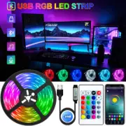 LED Strip Light USB Bluetooth Control RGB Lights 5V, 3/5/10m