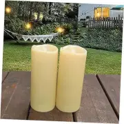 Outdoor Battery Operated Candles with Timer 2”x5” Flameless LED 2x5 inches