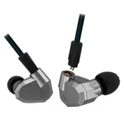 ZS5 HIFI 8 Driver Double Balanced Armatures Double Dynamic Hybrid Headphone with Detachable Cable GRAY COLOR