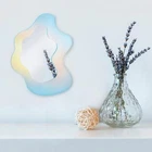 Wavy Acrylic Mirror Wall Sticker Decal Retro Mirror for Bathroom Wall Decor