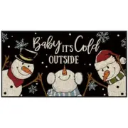 Dlzdn Baby It's Cold Outside Door Mat Winter Snowman Decorative Doormat