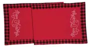 Red Plaid Merry Christmas Holiday Table Runner 51 Inches