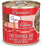 Weruva Dogs In The Kitchen, The Double Dip With Beef & Wild-Caught Salmon Au Jus Dog Food, 10Oz Can (Pack Of 12)