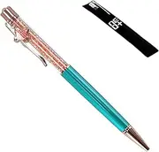 Swarovski Crystal Ballpoint Pen, 1 Refill and Pen Bag Peacock Pendant.