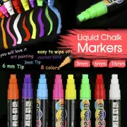 8pcs 3/6/15mm Liquid Chalk Marker Pens LED Writing Board Glass Art Pen Window