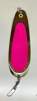 Kokanee Dodger: uv “FLO PINK" / nickel