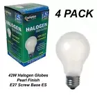4 x 42W Pearl GLS Halogen Light Globes Bulbs Lamps Edison Screw E27 42W=60W