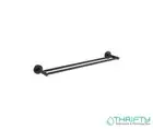 PLD Solo Double Towel Rail 600mm Matte Black SLMBDTR600