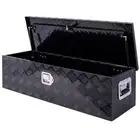 Black Aluminum Tool Box 10.2x39x13 In Heavy-Duty Truck Bed Storage w/ Lock Keys