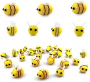 30 PCS Wool Felt Bees Cute Felt for Crafts Mini Bee Plush Decor for Baby Shower