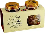 [Grant Howard] Les Fruits de Provence Preserve jar 2 Set, 16 Ounces, Glass Food Storage Canning Container, Metal Emboss Top, Clear