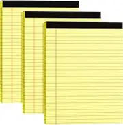 MSKKSM Legal Pads 8.5 x 11, 3 Pack Yellow Note Pads 8.5 x 11 Writing Pads(50 Sheets/Pad), Wide Ruled Legal Notepads, Lined Pads of Paper Yellow Paper Pads, for School, Home, Office, Business