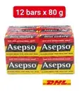12x Asepso Antiseptic Soap Original Antibacterial Agent Healthy Skin 80 g.