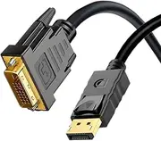 DisplayPort to DVI Cable, 1080p Display Port to DVI Cable-DP to DVI Cable Male to Male Gold-Plated Cord 1.8m
