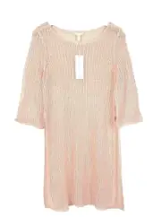 $198 Eileen Fisher Women's S Petal Linen Open Knit Mesh Tunic Cover Up NEW