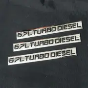 3x Black Chrome 6.7L TURBO DIESEL Metal Badge Emblem Sticker Decal Luxury Pickup (for: Peugeot)