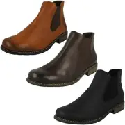 LADIES RIEKER ZIP WARM LINED SMART CASUAL CHELSEA ANKLE BOOTS Z4994 SIZE