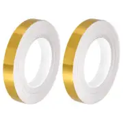 2Pcs 0.79 Inchx164 Ft Bright Gold Metallic Tape Sealing Decor Tape for Wall