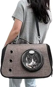 Pet Carrier, Foldable Travel Bag with Window, Portable Lightweight Design Pet Bag, Secure Comfortable for Kittens, Puppies, 15.75x10.63x9.84 inches, Blue, Pink, Gray