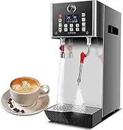 4 in 1 Commercial Steam Milk Frother Milk Steamer Machine Electric Fully-Automatic Coffee Foam Maker Frothing Machine with 12L Capacity for Coffee, Milk, Bubble Tea, Milk Tea