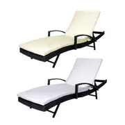 Levede Outdoor Sun Lounger Furniture Wicker Lounge Garden Patio Bed Cushion Pool