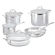 5pc Scanpan Impact SS Saucepan/Frypan/Stockpot/Saute Cookware Set w/ Glass Lid