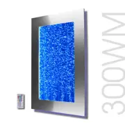 300WM 30" Wall Mount Bubble Wall LED Indoor Fountain Water Feature Silver