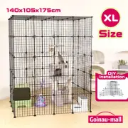 XL Cat Enclosure Cage House Metal Rabbit Bunny Hutch Crate Ferret Kitten Pen DIY