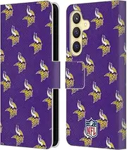 Head Case Designs Officially Licensed NFL Patterns Minnesota Vikings Artwork Leather Book Wallet Case Cover Compatible with Samsung Galaxy S24 5G