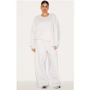 Plus Ash Grey Flared Split Hem Track Pants, Ash Grey