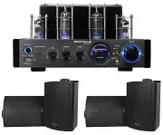 Rockville BluTube LED Tube Amplifier/Home Theater Bluetooth Receiver+4) Speakers