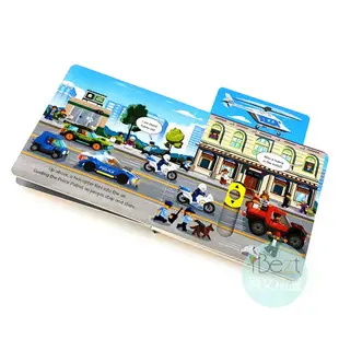 LEGO︰A Push Pull and Slide Book(三冊/組) | 樂高 | 推拉轉 | 遊戲 |積木 | 硬頁 | 工程車 | 消防車 |