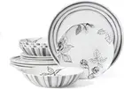 Oneida Sketchbook Piece Dinnerware Set, 12 Count, White, Dorm Necessities, Dorm