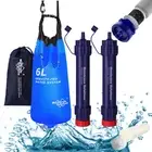 Gravity Fed Water Filtration System,Adjustable Tree Strap,6L|Water Filter Straw
