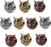 [HOODANCOS] Metal Owl Bracelet Charms Jewelry Making Supplies 10pcs Diy Beads for Fashion Accessories Lightweight Durable Random Color