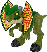 Fisher-Price Imaginext Jurassic World Dinosaur Toy Thrash Attack Dilophosaurus 16+ Inch Figure with Lights & Sounds for Kids Ages 3+ Years