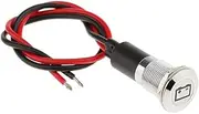 POWERTOOL Car Warning Light Lamp Indicator, 1pc 12V LED Warning Indicator Car Van Boat Indicator Light Lamp Pilot Dash Bulbs/Body Color Black Battery(Red)