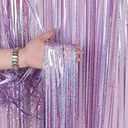 3 Pack Fringe Curtains Party Decorations,Tinsel Backdrop Curtains for Parties,Photo Booth Wedding Graduations Birthday Christmas Event Party Supplies (Pink)
