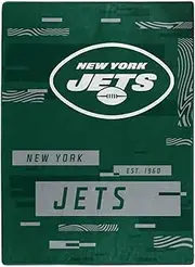 NORTHWEST ENTERPRISES NFL Digitize Design Plush Raschel Thow Blanket, 60"x80" (New York Jets)