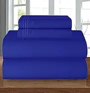 Elegant Comfort 4 Piece 1500 Thread Count Luxury Silky Soft Egyptian Quality Coziest Sheet Set, Queen, Bahama Royal Blue